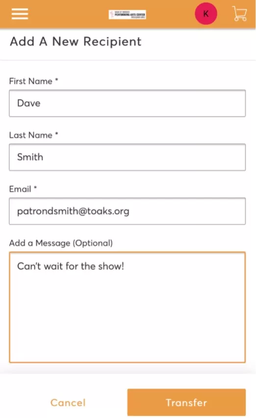 Add required information to send the tickets